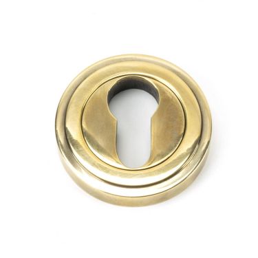 Click Here To Enlarge This Photo Of 45708 From The Anvil Aged Brass Round Euro Escutcheon &lpar;Art Deco&rpar;