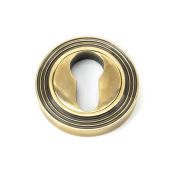 45709 From The Anvil Aged Brass Round Euro Escutcheon &lpar;Beehive&rpar;