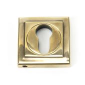 45710 From The Anvil Aged Brass Round Euro Escutcheon &lpar;Square&rpar;