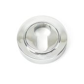 45711 From The Anvil Polished Chrome Round Euro Escutcheon &lpar;Plain&rpar;