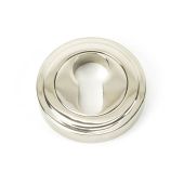45716 From The Anvil Polished Nickel Round Euro Escutcheon &lpar;Art Deco&rpar;