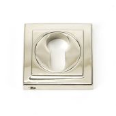 45718 From The Anvil Polished Nickel Round Euro Escutcheon &lpar;Square&rpar;