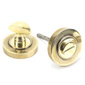 45731 From The Anvil Aged Brass Round Thumbturn Set &lpar;Plain&rpar;