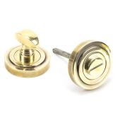 45732 From The Anvil Aged Brass Round Thumbturn Set &lpar;Art Deco&rpar;