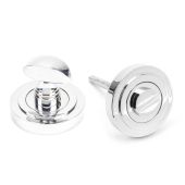 45736 From The Anvil Polished Chrome Round Thumbturn Set &lpar;Art Deco&rpar;