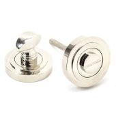45740 From The Anvil Polished Nickel Round Thumbturn Set &lpar;Art Deco&rpar;