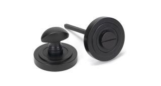 46106 From The Anvil Aged Bronze Round Thumbturn Set &lpar;Art Deco&rpar;