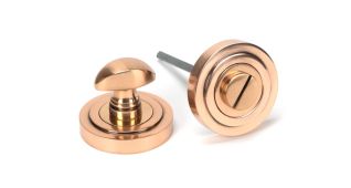 46110 From The Anvil Polished Bronze Round Thumbturn Set &lpar;Art Deco&rpar;