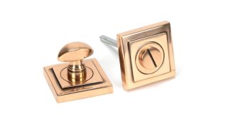 46112 From The Anvil Polished Bronze Round Thumbturn Set &lpar;Square&rpar;