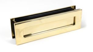46549 From The Anvil Polished Brass Traditional Letterbox - Size&colon; 315x92mm - C&sol;C&colon; 283mm - Aperture&colon; 249x41mm