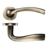 ZPZ050FB - Zoo Hardware Stanza 'Siena' Lever Handles on Round Screw on Rose - Florentine Bronze &lpar;Designer Range&rpar;