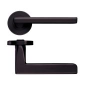 ZPZ070-ETB - Zoo Hardware Stanza 'Venice' Lever Handles on Round Screw on Rose - Etna Bronze &lpar;Designer Range&rpar;