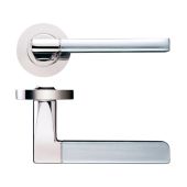 ZPZ070PNSN - Zoo Hardware Stanza 'Venice' Lever Handles on Round Screw on Rose &lpar;Dual Finish&rpar; Satin Nickel&sol;Polished Nickel &lpar;Designer Range&rpar;