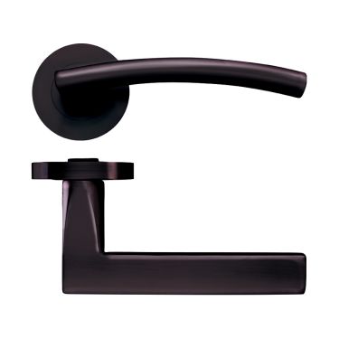 Click Here To Enlarge This Photo Of ZPZ080-ETB - Zoo Hardware Stanza 'Amalfi' Lever Handles on Round Screw on Rose - Etna Bronze &lpar;Designer Range&rpar;