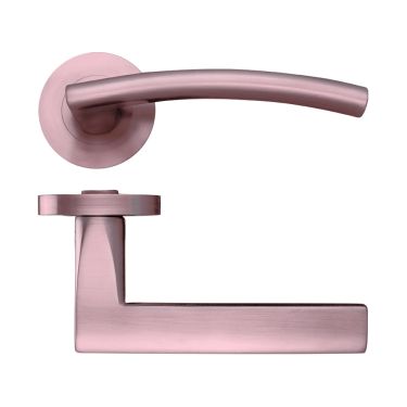 Click Here To Enlarge This Photo Of ZPZ080-TRG - Zoo Hardware Stanza 'Amalfi' Lever Handles on Round Screw on Rose - Tuscan Rose Gold &lpar;Designer Range&rpar;