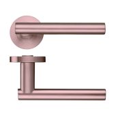 ZPZ090-TRG - Zoo Hardware Stanza 'Lucca' Lever Handles on Round Screw on Rose - Tuscan Rose Gold &lpar;Designer Range&rpar;
