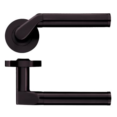 Click Here To Enlarge This Photo Of ZPZ120-ETB - Zoo Hardware Stanza 'Venus' Lever Handles on Round Screw on Rose - Etna Bronze &lpar;Designer Range&rpar;