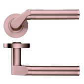ZPZ120-TRG - Zoo Hardware Stanza 'Venus' Lever Handles on Round Screw on Rose - Tuscan Rose Gold &lpar;Designer Range&rpar;