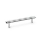AW809-128-PC - Alexander & Wilks Crispin Knurled T-Bar Cupboard Pull Handle - Polished Chrome - 128mm Centres