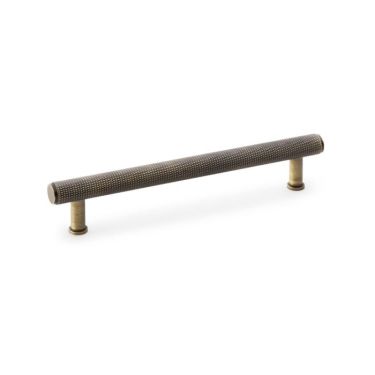 Click Here To Enlarge This Photo Of AW809-160-AB - Alexander & Wilks Crispin Knurled T-Bar Cupboard Pull Handle - Antique Brass - 160mm Centres
