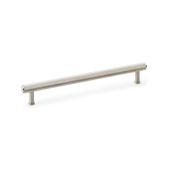 AW809-224-SN - Alexander & Wilks Crispin Knurled T-Bar Cupboard Pull Handle - Satin Nickel - 224mm Centres