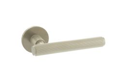 Atlantic - MHSR250SN Millhouse Brass 'Stephenson' Designer Lever on 5mm Slimline Round Rose - Satin Nickel