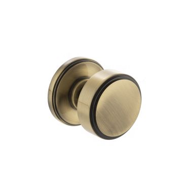 Click Here To Enlarge This Photo Of Atlantic - MH350SMKAB Millhouse Brass 'Boulton' Stepped Mortice Knob on Concealed Fix Rose - Antique Brass