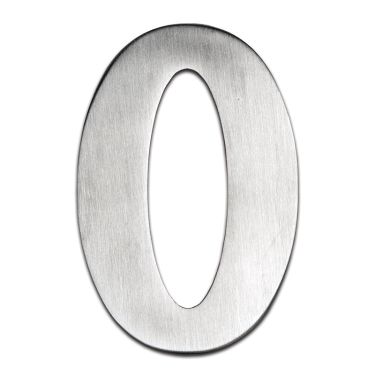 Click Here To Enlarge This Photo Of BLU Performance Number 0 Self Adhesive Door Numeral&comma; 100mm&comma; 316 Satin Stainless Steel &lpar;BLN0-SSS&rpar;
