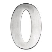 BLU Performance Number 0 Self Adhesive Door Numeral&comma; 100mm&comma; 316 Satin Stainless Steel &lpar;BLN0-SSS&rpar;