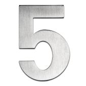 BLU Performance Number 5 Self Adhesive Door Numeral&comma; 100mm&comma; 316 Satin Stainless Steel &lpar;BLN5-SSS&rpar;