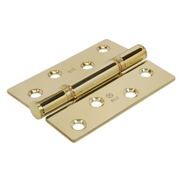 Click Here To Enlarge This Photo Of BLU Performance Butt Hinge Square Corner&comma; 102 x 76 x 3mm&comma; 316 Stainless Steel in a PVD Polished Brass Finish &lpar;HQ4-PPB&rpar;