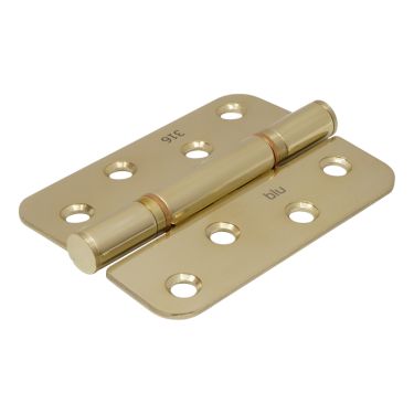 Click Here To Enlarge This Photo Of BLU Performance Butt Hinge Radius Corner&comma; 102 x 76 x 3mm&comma; 316 Stainless Steel in a PVD Polished Brass Finish &lpar;HQ4R-PPB&rpar;