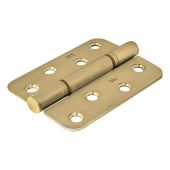 BLU Performance Butt Hinge Radius Corner&comma; 102 x 76 x 3mm&comma; 316 Stainless Steel in a PVD Satin Brass Finish &lpar;HQ4R-PSB&rpar;