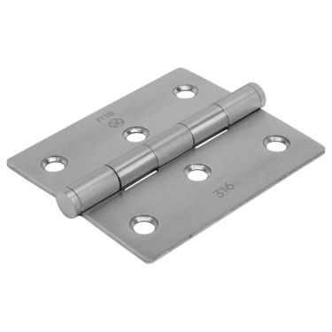 Click Here To Enlarge This Photo Of BLU Performance Slim Knuckle Door and Window Hinge Square Corner&comma; 76 x 66 x 2mm&comma; 316 Satin Stainless Steel &lpar;HY3-SSS&rpar;