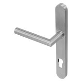 BLU Performance Mitre Lever Door Handle on Backplate &lpar;Dual Sprung&rpar; 92mm c&sol;c&comma; 316 Satin Stainless Steel &lpar;KM078C-SSS&rpar;