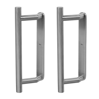 Click Here To Enlarge This Photo Of BLU Performance Patio Door Handle&comma; Back to back handles&comma; Blank backplates&comma; 316 Satin Stainless Steel &lpar;KM905B-SSS&rpar;