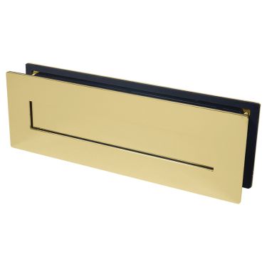 Click Here To Enlarge This Photo Of BLU Performance Sleeved Letter Plate&comma; 330 x 110mm&comma; Up to 68mm Door Thickness&comma; 316 Stainless Steel in a PVD Polished Brass Finish &lpar;LP400-PPB&rpar;