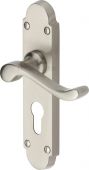 S607&period;48-SN Heritage Brass Door Handle For Euro Profile Plate Savoy Design Satin Nickel Finish