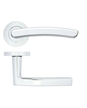 Click Here To Enlarge This Photo Of ZPA020-CP - Zoo Hardware Stanza 'Santiago' Lever Handles on Round Rose - Polished Chrome &lpar;Contract Range&rpar;