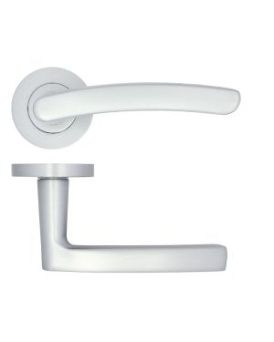 Click Here To Enlarge This Photo Of ZPA020-SC - Zoo Hardware Stanza 'Santiago' Lever Handles on Round Rose - Satin Chrome &lpar;Contract Range&rpar;