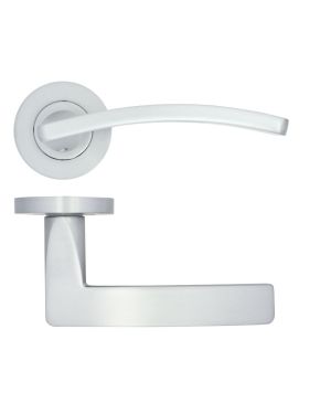 Click Here To Enlarge This Photo Of ZPA030-SC - Zoo Hardware Stanza 'Toledo' Lever Handles on Round Rose - Satin Chrome &lpar;Contract Range&rpar;