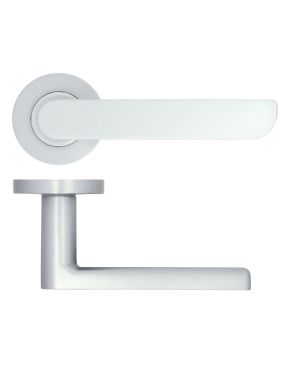 Click Here To Enlarge This Photo Of ZPA040-SC - Zoo Hardware Stanza 'Valencia' Lever Handles on Round Rose - Satin Chrome &lpar;Contract Range&rpar;