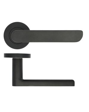 Click Here To Enlarge This Photo Of ZPA040-MB - Zoo Hardware Stanza 'Valencia' Lever Handles on Round Rose - Matt Black &lpar;Contract Range&rpar;