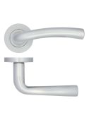 ZPA050-SC - Zoo Hardware Stanza 'Seville' Lever Handles on Round Rose - Satin Chrome &lpar;Contract Range&rpar;