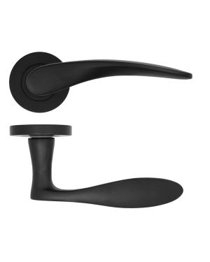 Click Here To Enlarge This Photo Of ZPA070-MB - Zoo Hardware Stanza 'Merida' Lever Handles on Round Rose - Matt Black &lpar;Contract Range&rpar;