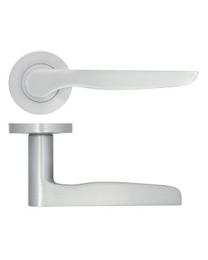 Click Here To Enlarge This Photo Of ZPA080-SC - Zoo Hardware Stanza 'Vigo' Lever Handles on Round Rose - Satin Chrome &lpar;Contract Range&rpar;
