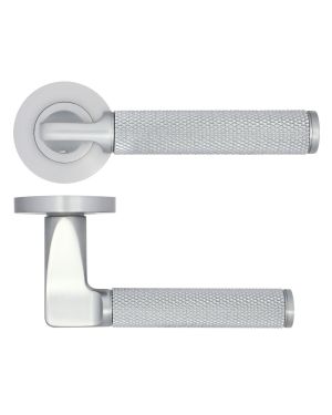 Click Here To Enlarge This Photo Of ZPA090-SC - Zoo Hardware Stanza 'Bilbao' Lever Handles on Round Rose - Satin Chrome &lpar;Contract Range&rpar;