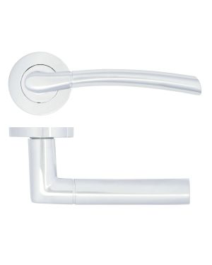 Click Here To Enlarge This Photo Of ZPA100-CP - Zoo Hardware Stanza 'Andorra' Lever Handles on Round Rose - Polished Chrome &lpar;Contract Range&rpar;