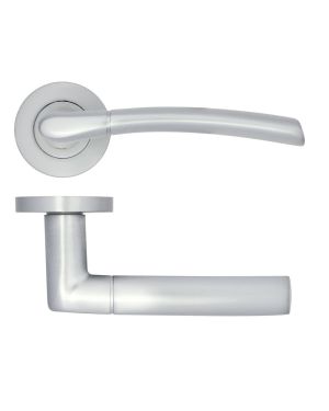 Click Here To Enlarge This Photo Of ZPA100-SC - Zoo Hardware Stanza 'Andorra' Lever Handles on Round Rose - Satin Chrome &lpar;Contract Range&rpar;