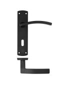 ZPA031-MB - Zoo Hardware Stanza 'Toledo' Lever Handles on Lock Backplate - Matt Black &lpar;Contract Range&rpar;